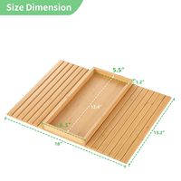 Combohome Table pliable en bambou pour canapé, accoudoir de canapé Clip anti-dérapant sur le plateau porte-gobelet pour le contrôle du téléphone des collations