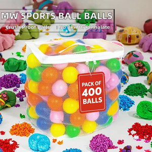 MW SPORTS <b>Ball</b> <b>Pit</b> <b>Balls</b> <b>Kids</b> Toddlers Plastic Crush Proof Phthalate BPA Free Reusable Mesh Storage Bag Assorted Colors Home Use - Product Image 2