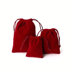 Sacs cadeaux en velours rouge à cordon, grande taille, doux, pour Noël et mariage, emballage de bijoux, sacs en velours pour téléphone – Offre Spéciale - Product Image 1