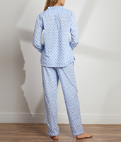 Ensemble de pyjama personnalisé avec logo, imprimé à pois, ourlet contrastant, vêtements de détente, ensemble deux pièces, pyjamas pour femmes