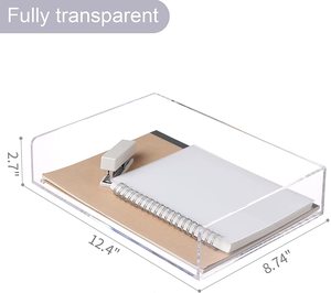 Bandeja de acrílico apilable con <span class=keywords><strong>letras</strong></span>, organizador de escritorio, bandeja de papel transparente, paquete de 2 unidades - Product Image 4