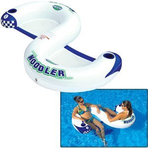 Outdoor <b>Inflatable</b> Floating Lounge Chair with Cup Holder <b>for</b> Adults Red White <b>Pool</b> Float Relaxation - Product Image 3