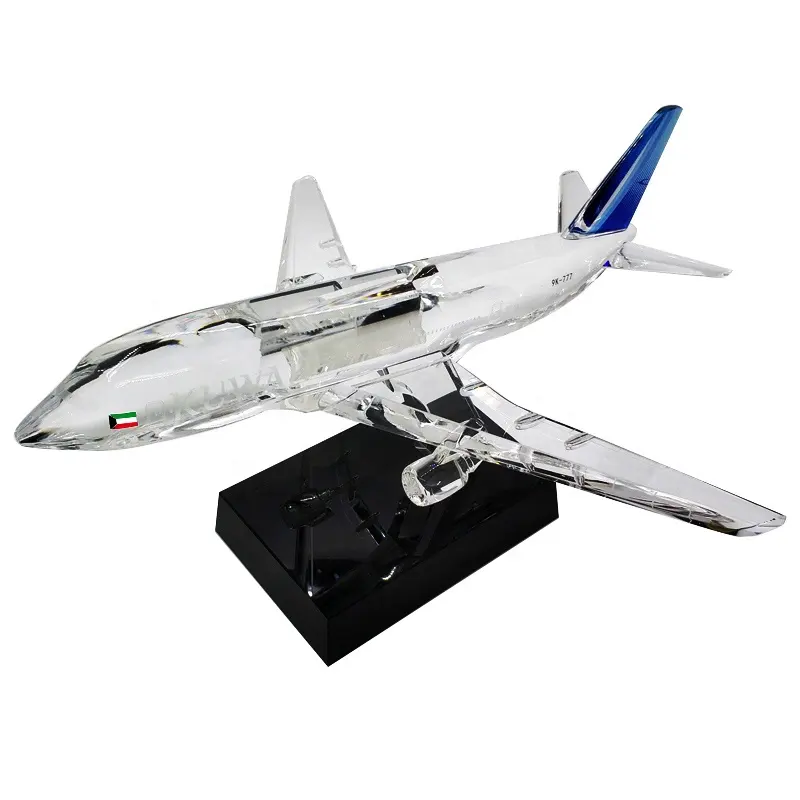 Oem Odm High Quality Custom Made K9 Crystal Aircraft Models Glass Airplane Model For Business VIP Gift CMD-01A