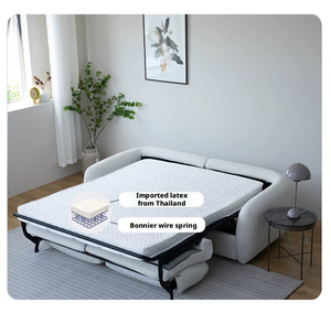 Canapés-lits italiens modernes de luxe en cuir synthétique <span class=keywords><strong>blanc</strong></span> crème, ensemble de canapés modulaires pour salon, appartement, villa, canapé vertical lavable - Product Image 1