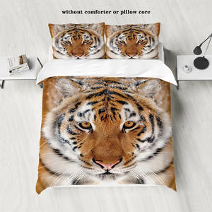 Ensemble <span class=keywords><strong>de</strong></span> literie imprimé <span class=keywords><strong>tigre</strong></span> 3D-<span class=keywords><strong>Housse</strong></span> <span class=keywords><strong>de</strong></span> <span class=keywords><strong>couette</strong></span> et taie d'oreiller-Ensemble <span class=keywords><strong>de</strong></span> literie 3 pièces-Maison, hôtel Draps lavables-Respirant - Product Image 2