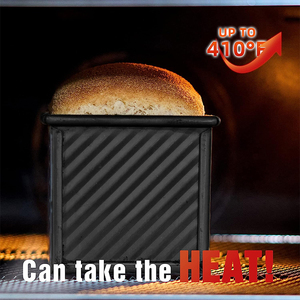 Molde para Pan con Tapa, Antiadherente, de Acero al Carbono, Rectangular, Corrugado, para Pan Tostado, Molde para Pastel - Product Image 2