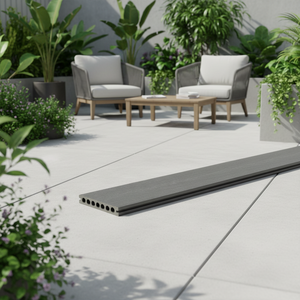 Nouvelle conception de planche de terrasse en WPC co-extrudé, ignifuge, antidérapante, imperméable, écologique, résistante à l'humidité, résistante aux fissures, villa, <span class=keywords><strong>piscine</strong></span> - Product Image 1