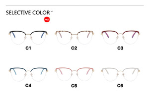 Thời trang NỬA KHUNG Cat Eye Glasses đối với phụ nữ 2025 ống kính trong suốt chống ánh sáng màu xanh kính hợp thời trang - Product Image 2