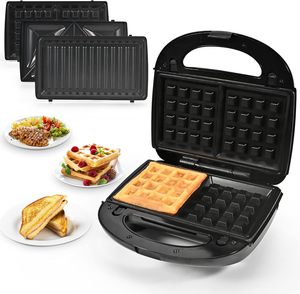 Machine à sandwichs et gaufres manuelle 2-en-1 avec plaques interchangeables pour usage domestique – Offre spéciale usine - Product Image 1