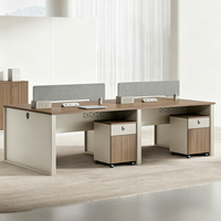 Meubles de bureau de qualité E0, bureau pour employés, poste de travail simple avec cloison, combinaison de bureaux et de chaises de bureau pour 2/4/6 personnes