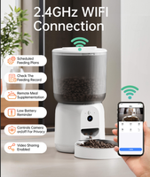 Distributeur de nourriture intelligent pour animaux de compagnie 3,7 L avec commande à distance par application, vidéo en direct et enregistrement vocal, programmes de repas personnalisables pour chats/chiens