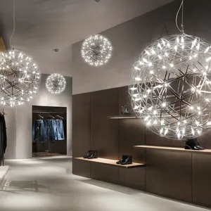 Postmodern spark ball chandeliers decorate restaurant lights with stars