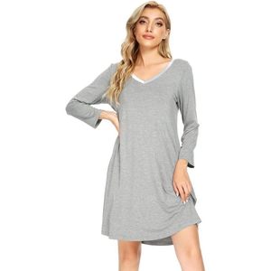 Conjunto de Camisón para Mujer, Camisón Personalizado de Manga Larga, Suave, Informal, de Punto, Mezcla de Bambú y Algodón - Product Image 5
