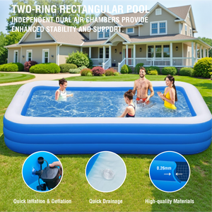 Gia đình ngoài trời đầy đủ kích thước <span class=keywords><strong>Inflatable</strong></span> hình chữ nhật Hồ bơi di động gấp thân thiện với môi PVC <span class=keywords><strong>Inflatable</strong></span> hồ bơi - Product Image 2