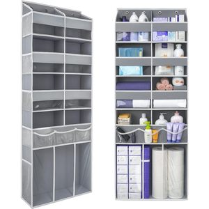 Organizador para Colgar Sobre la Puerta, 8 Compartimentos XL, Almacenamiento Inferior, Resistente, Gris - Product Image 3