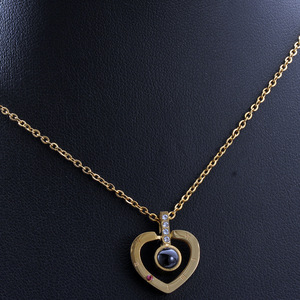 MECYLIFE 100 ti amo regalo di proiezione per il suo regalo di natale collana con cuore regalo di san valentino collana di coppia - Product Image 6