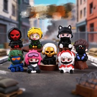 Ensemble de 8 figurines tactiques mignonnes, figurines de soldats de dessin animé - Statues de personnages de jeu en résine - Ornement de bureau - Jouet de collection