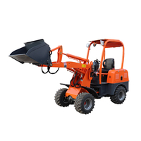 Chinesischer Hersteller 800kg 1 Tonne 2 Tonnen 4WD Mini-Radbagger Hoflader Radlader