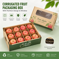 Boîte d'emballage pour fruits en carton ondulé personnalisée RDY avec fenêtre transparente et séparateur pour pommes, oranges et produits frais