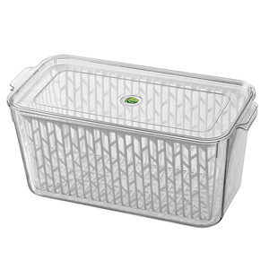 Fruit Storage <b>Box</b> Rectangle Transparent Plastic With Lid <b>Freezer</b> Safe Dust Proof Drawer Style Organizer - Product Image 1