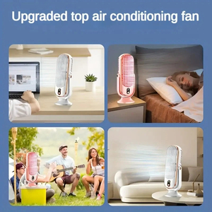 Produits pour la maison intelligente, refroidisseur d'air domestique à double moteur et grande batterie, ventilateur de refroidissement à 5 vitesses, refroidissement surround à 720° - Product Image 5