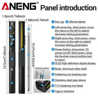 Fer à souder intelligent portable ANENG SL108, réglable de 100 à 450°C, écran OLED, pointe T12, outil de réparation