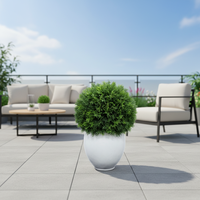 Plante en herbe artificielle de style bonsaï dans un pot en plastique blanc - Écologique et durable 60 cm pour la décoration de Pâques et du salon
