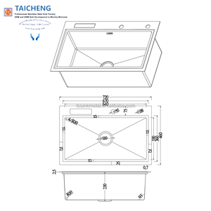 Vente flash <span class=keywords><strong>Évier</strong></span> de <span class=keywords><strong>cuisine</strong></span> à cuve unique en acier inoxydable 720x460x230mm avec <span class=keywords><strong>étagère</strong></span> à couteaux - Product Image 2