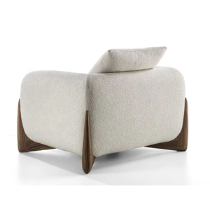 Set di divani in tessuto bianco minimalista italiano per arredi per la casa confortevoli - Product Image 6