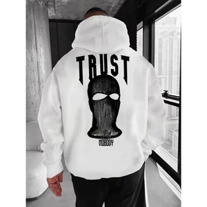 Custom Heavy <b>Weight</b> Double Zipper-up Hoodie Black Vintage Distressed Streetwear Acid Wash 400GSM Hoodie <b>Blank</b> Hoodies for Men - Product Image 2