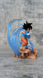En gros 11.5cm <span class=keywords><strong>Dragon</strong></span> Balls <span class=keywords><strong>Z</strong></span> PVC Dessin Animé Jouet GK Son Goku Anime Figure Modèle Spirale Bataille Scène Ornement Action Mini Figure - Product Image 5