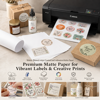 Fournisseur de papier couché pour imprimante jet d'encre, papier autocollant imprimable jet d'encre en rouleau, papier autocollant mat à séchage instantané pour impression couleur