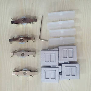 Roue <span class=keywords><strong>de</strong></span> porte coulissante en verre à poulie individuelle, roue en H, poulie à trois pièces, rouleau <span class=keywords><strong>de</strong></span> rail, glissière avec roulement silencieux - Product Image 6