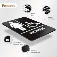 Panneaux Tactiles Braille Personnalisés Accessibles pour Toilettes Ambulantes, Panneaux Métalliques Braille ADA pour Centres Commerciaux et Bâtiments Professionnels
