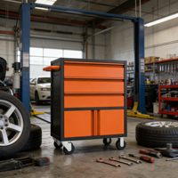 Chariot d'atelier en acier robuste sur mesure OEM avec 3 tiroirs, serrure à clé, garantie 1 an, pour garage et atelier