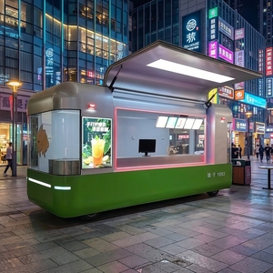 Remorque de cuisine mobile en acier inoxydable robuste certifiée selon la norme NSF avec suivi GPS pour la restauration rapide et les glaces - Product Image 1