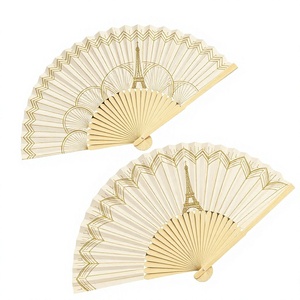 Éventail pliant en bambou imprimé sur mesure, éventail à manche plat, logo double face, pour mariage, fête, cadeau - Product Image 2