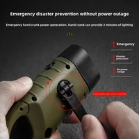 Lampe torche LED rechargeable à manivelle solaire, étanche, portable, auto-alimentée, pour situations d'urgence, survie et camping