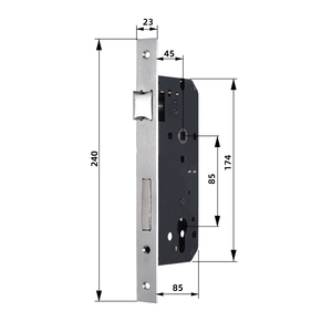 Bán Buôn 45Mm Backset Cửa Phần Cứng 8545 Cao An Ninh Cơ Khí Lỗ Mộng Khóa Cơ Thể SUS304 Thép Không Gỉ Xử Lý Khóa Bộ - Product Image 2