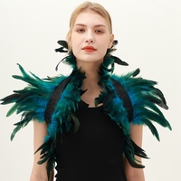 Châle de luxe unisexe cousu main, en plumes et dentelle, doux et confortable, pour cosplay gothique, cape de mascarade, tenue de fête d'Halloween
