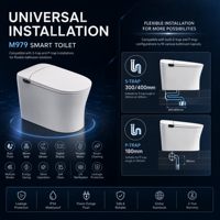 WC intelligent moderne sans contact avec chasse d'eau automatique et cuvette sanitaire pour salle de bain