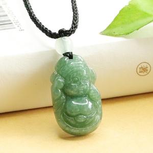 จี้หยกเขียวจีนรูปพระพุทธรูป เครื่องประดับแฟชั่นแกะสลักด้วยมือ สำหรับผู้ชายและผู้หญิง เครื่องรางนำโชค ใหม่ - Product Image 3