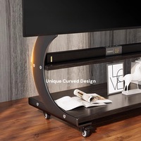 Carro de TV de altura ajustable Soporte de suelo de TV rodante móvil portátil con ruedas para pantallas LCD LED OLED de 50 a 100 pulgadas
