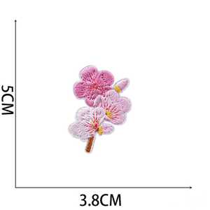 Patchs thermocollants brodés en gros : Tournesol, <span class=keywords><strong>Lys</strong></span>, Lotus, Fleur de prunier – Fleurs brodées tissées à la machine pour vêtements - Product Image 4