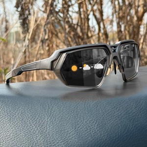 Lunettes de soleil sport photochromiques à monture intégrale, verres polarisés jaunes, protection UV 100%, unisexe adulte, pour la conduite et la pêche - Product Image 2