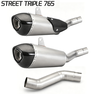 Pour Street Triple 765 <span class=keywords><strong>S</strong></span> R RS 2017 - 2022, modification du système d'échappement moto, silencieux en fibre de carbone - Product Image 1