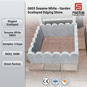 Pietra <span class=keywords><strong>per</strong></span> Bordi da <span class=keywords><strong>Giardino</strong></span> in Granito Bianco Sesamo G603 - Elegante Palizzata Ondulata <span class=keywords><strong>per</strong></span> Aiuole - Product Image 1