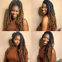 Extensions de cheveux synthétiques ondulés pour tressage, style Gypsy Faux Locks Ombré, pour tresses Jumbo et tresses au crochet, Gypsy Locs