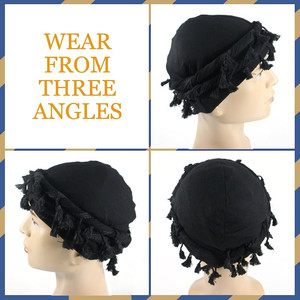 Cao cấp phương thức turban cho người đàn ông cổ điển Twist đầu kết thúc tốt đẹp durag satin lót Halo Turban satin khăn Tie nhà máy bán buôn - Product Image 3