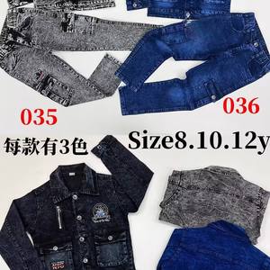 Модель на 10,5 долларов YQ274, От 6 до 12 лет для больших детей, осенний комплект из 2 предметов, джинсовая одежда, рубашка для маленьких мальчиков, комплекты одежды для детей - Product Image 4